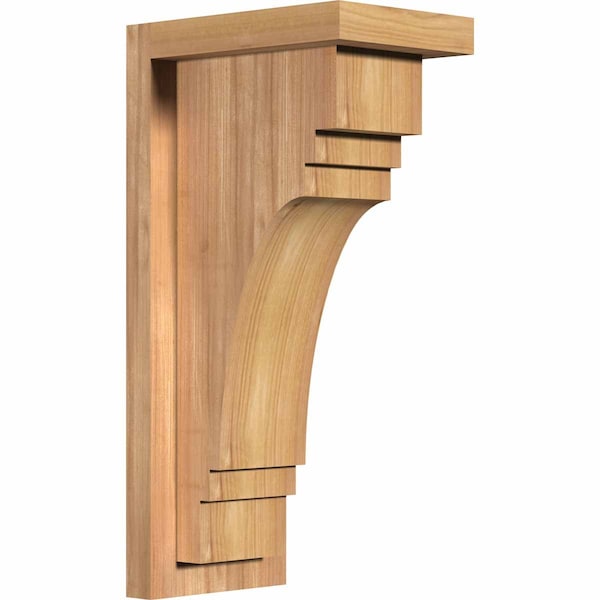 Ekena Millwork Pescadero Smooth Corbel w/Backplate, Western Red Cedar, 5 1/2"W x 8"D x 16"H COR06X08X16PEC01SWR - main
